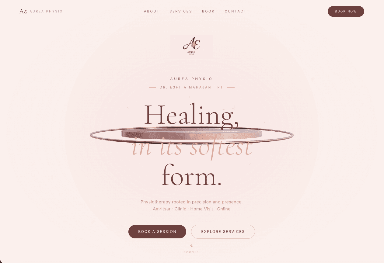 Aurea Physio Clinic — case study screenshot